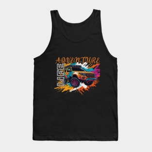 Adventure life 4x4 car retro design. Tank Top